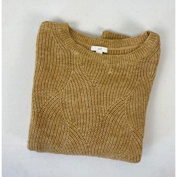 J. Jill Women's Brown Gold Round Neck Cotton Blend Sweater Small - Picture 4 of 10